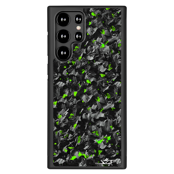 Samsung | Green Flake Real Forged Carbon Fiber Phone Case | Serie CLÁSICA