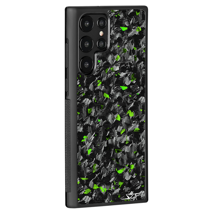 Samsung | Green Flake Real Forged Carbon Fiber Phone Case | Serie CLÁSICA