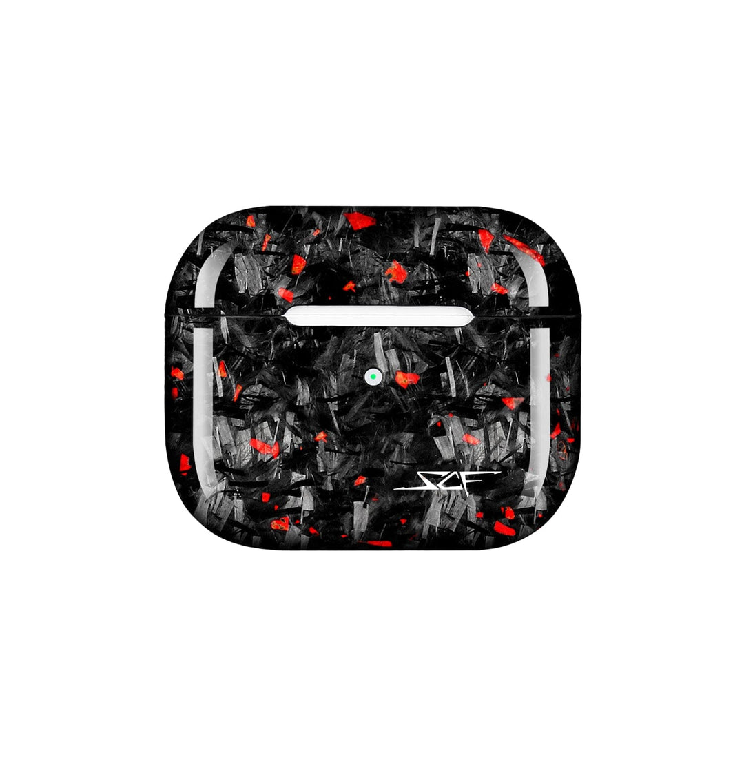 Apple AirPods | Red Flake Real Forged Carbon Fiber Case