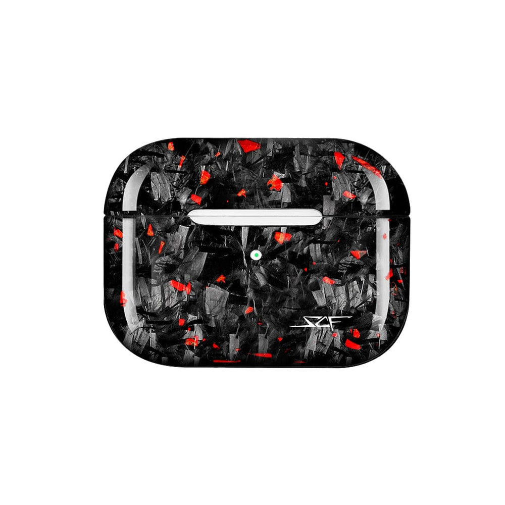 Apple AirPods | Red Flake Real Forged Carbon Fiber Case