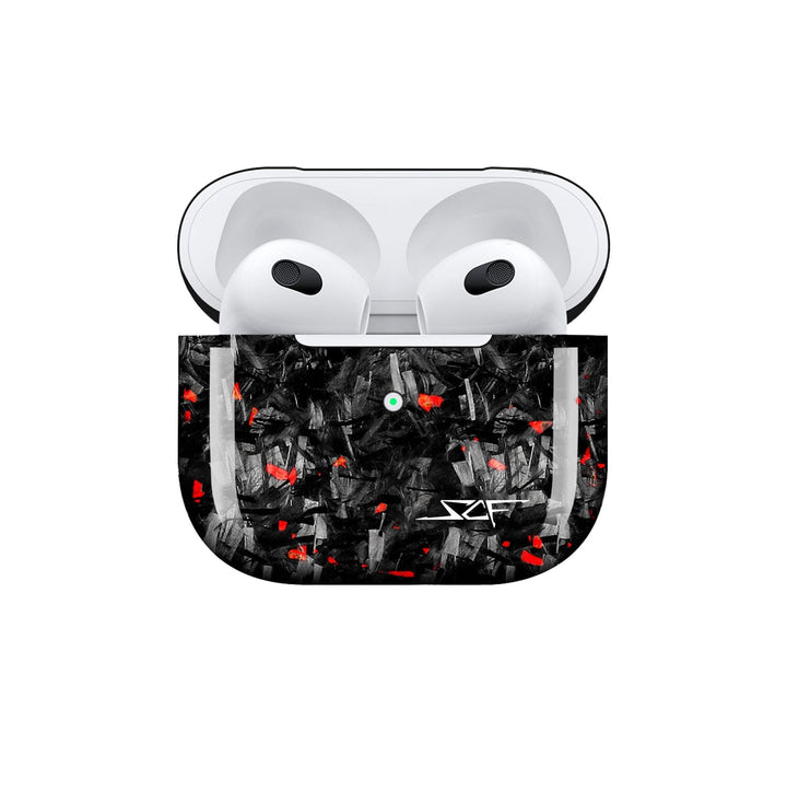 Apple AirPods | Red Flake Real Forged Carbon Fiber Case