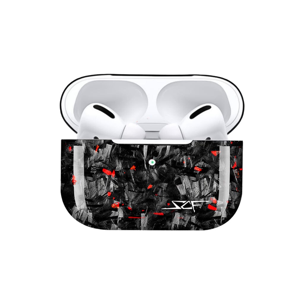 Apple AirPods | Red Flake Real Forged Carbon Fiber Case