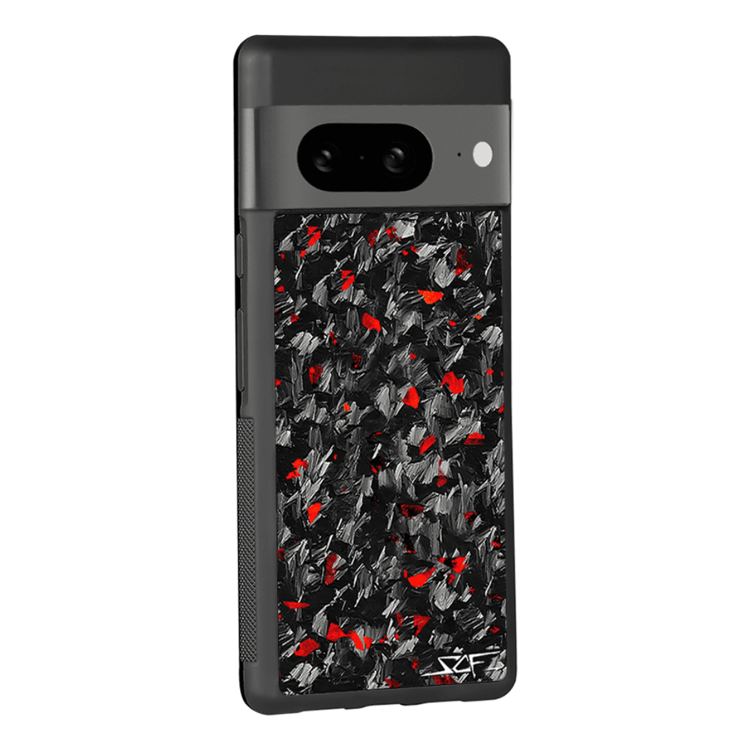 Google Pixel | Red Flake Real Forged Carbon Fiber Phone Case | CLASSIC Series