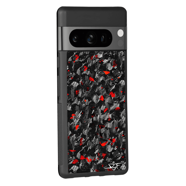 Google Pixel | Red Flake Real Forged Carbon Fiber Phone Case | CLASSIC Series