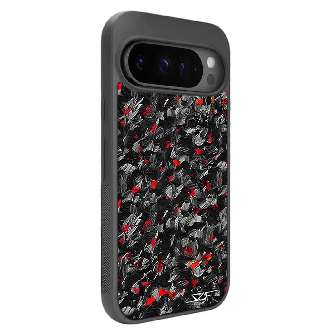 Google Pixel | Red Flake Real Forged Carbon Fiber Phone Case | CLASSIC Series