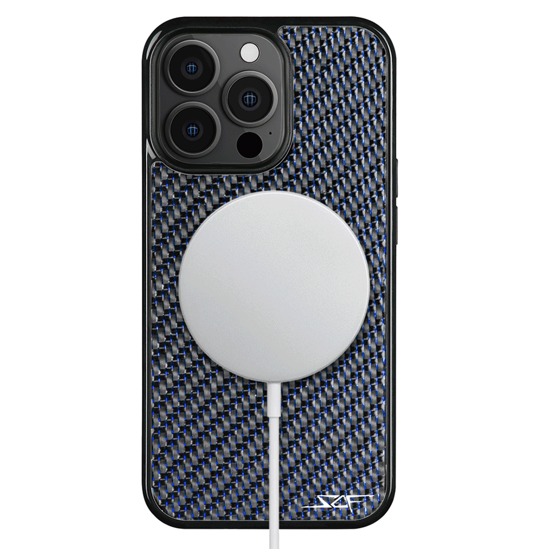 iPhone | Blue Lace Real Carbon Fiber Phone Case | CLASSIC Series