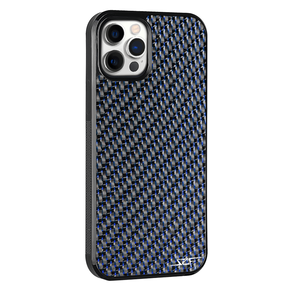 iPhone | Blue Lace Real Carbon Fiber Phone Case | CLASSIC Series