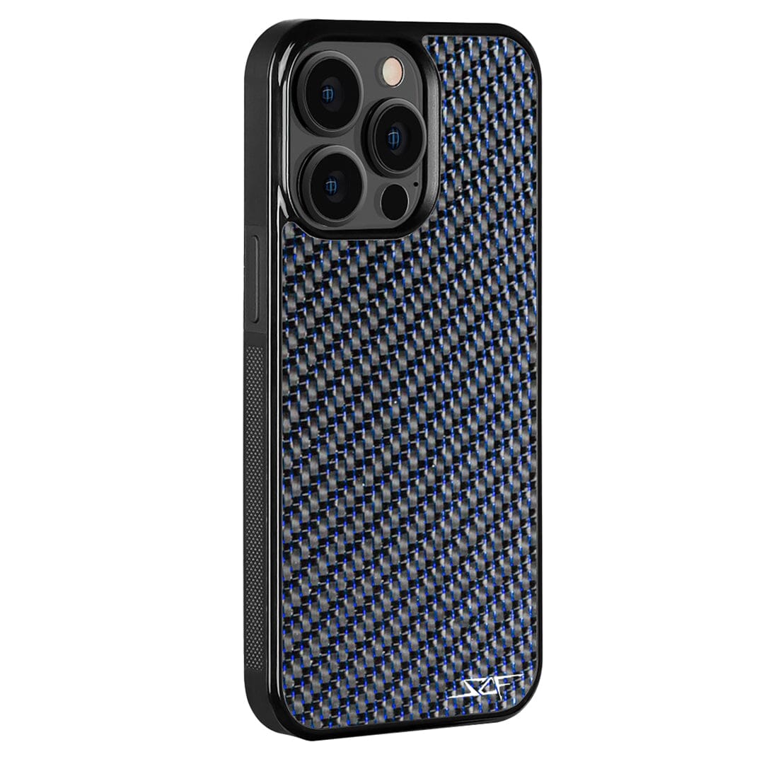 iPhone | Blue Lace Real Carbon Fiber Phone Case | CLASSIC Series