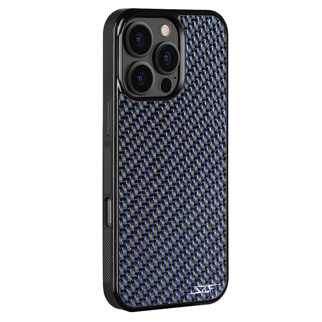 iPhone | Blue Lace Real Carbon Fiber Phone Case | CLASSIC Series