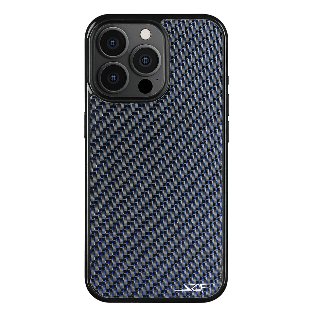 iPhone | Blue Laced Real Carbon Fiber Phone Case | CLASSIC Series