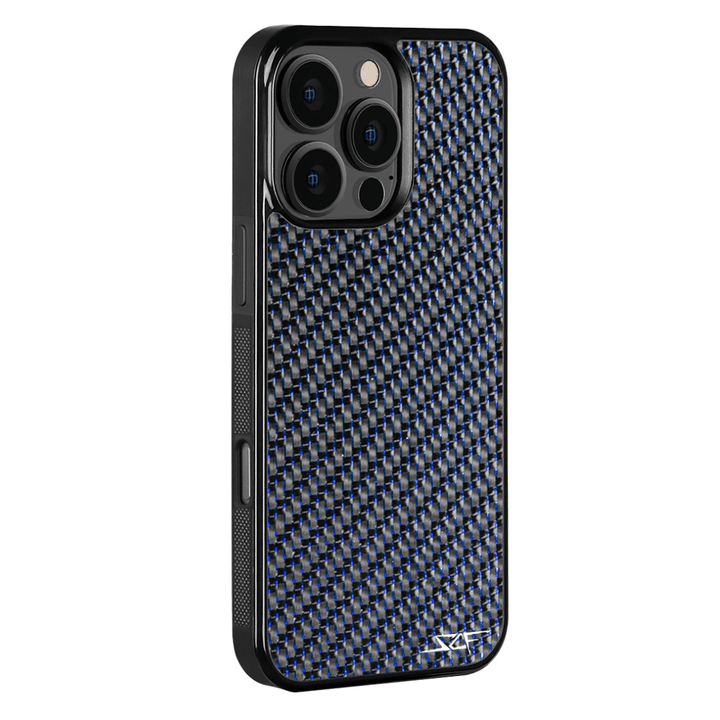 iPhone | Blue Laced Real Carbon Fiber Phone Case | CLASSIC Series