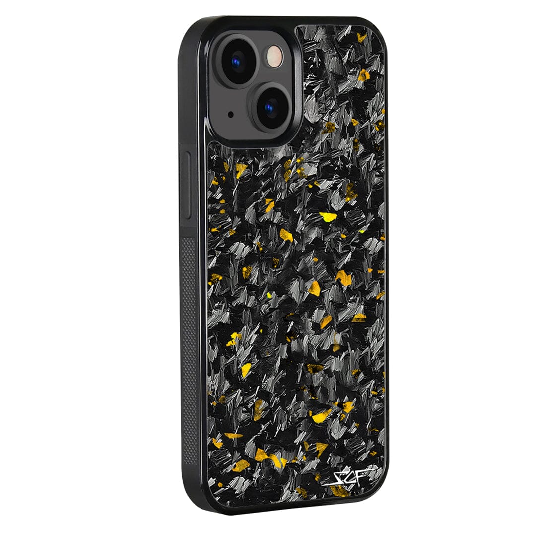 iPhone | Gold Flake Real Forged Carbon Fiber Phone Case | CLASSIC Series