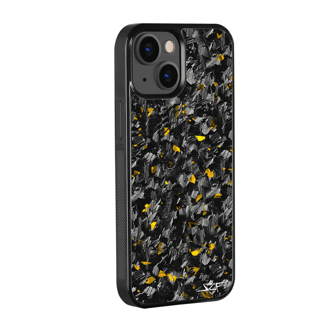 iPhone | Gold Flake Real Forged Carbon Fiber Phone Case | CLASSIC Series