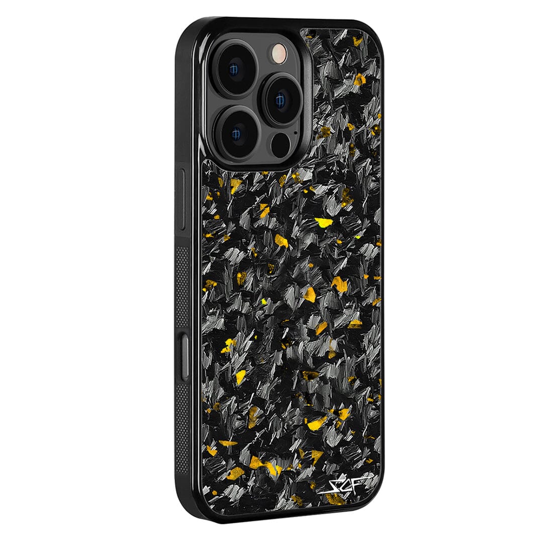 iPhone | Gold Flake Real Forged Carbon Fiber Phone Case | CLASSIC Series