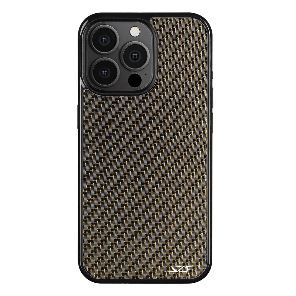 iPhone | Gold Laced Real Carbon Fiber Phone Case | CLASSIC Series