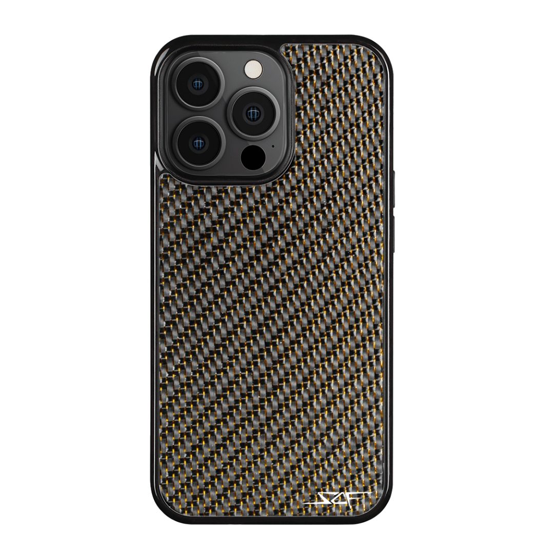 iPhone | Gold Laced Real Carbon Fiber Phone Case | CLASSIC Series