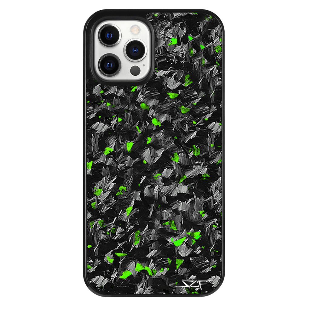 iPhone | Green Flake Real Forged Carbon Fiber Phone Case | CLASSIC Series