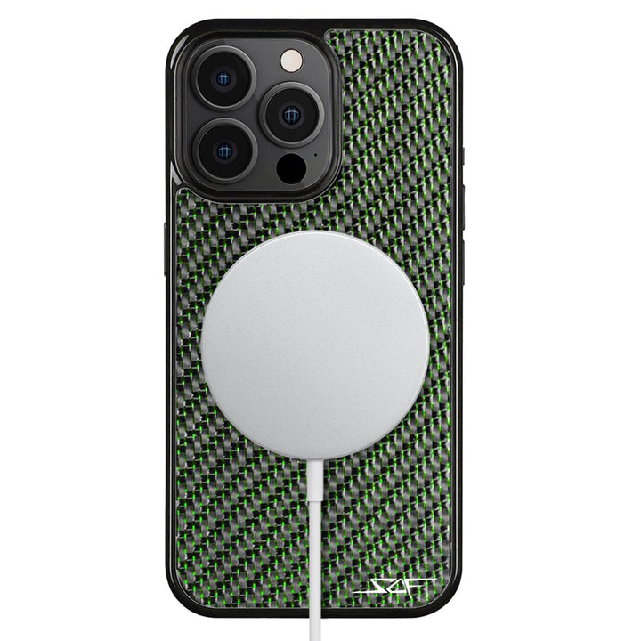 iPhone | Green Lace Real Carbon Fiber Phone Case | CLASSIC Series