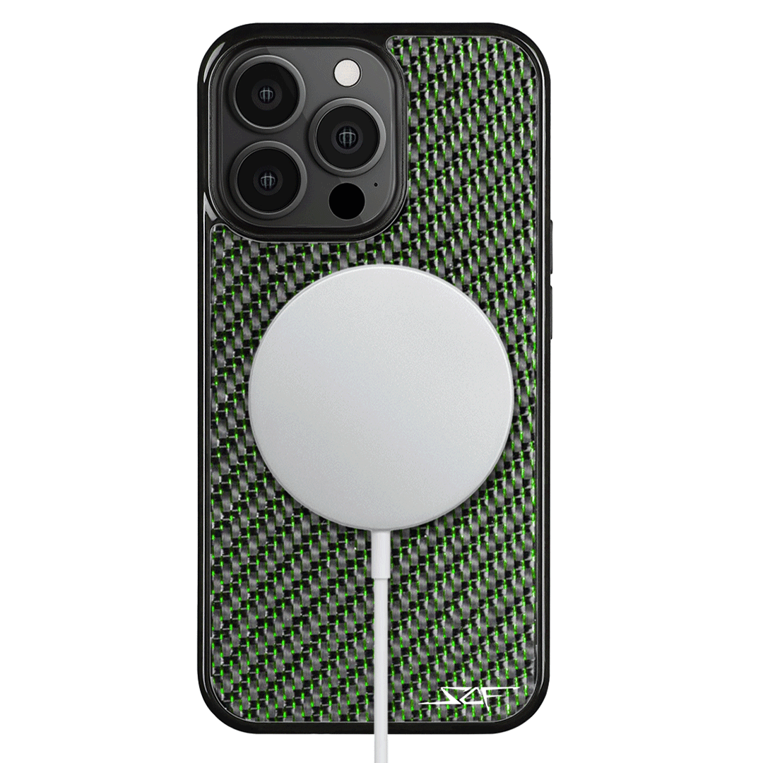 iPhone | Green Lace Real Carbon Fiber Phone Case | CLASSIC Series