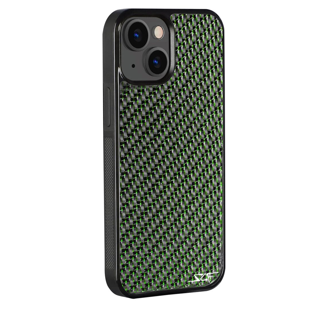 iPhone | Green Lace Real Carbon Fiber Phone Case | CLASSIC Series