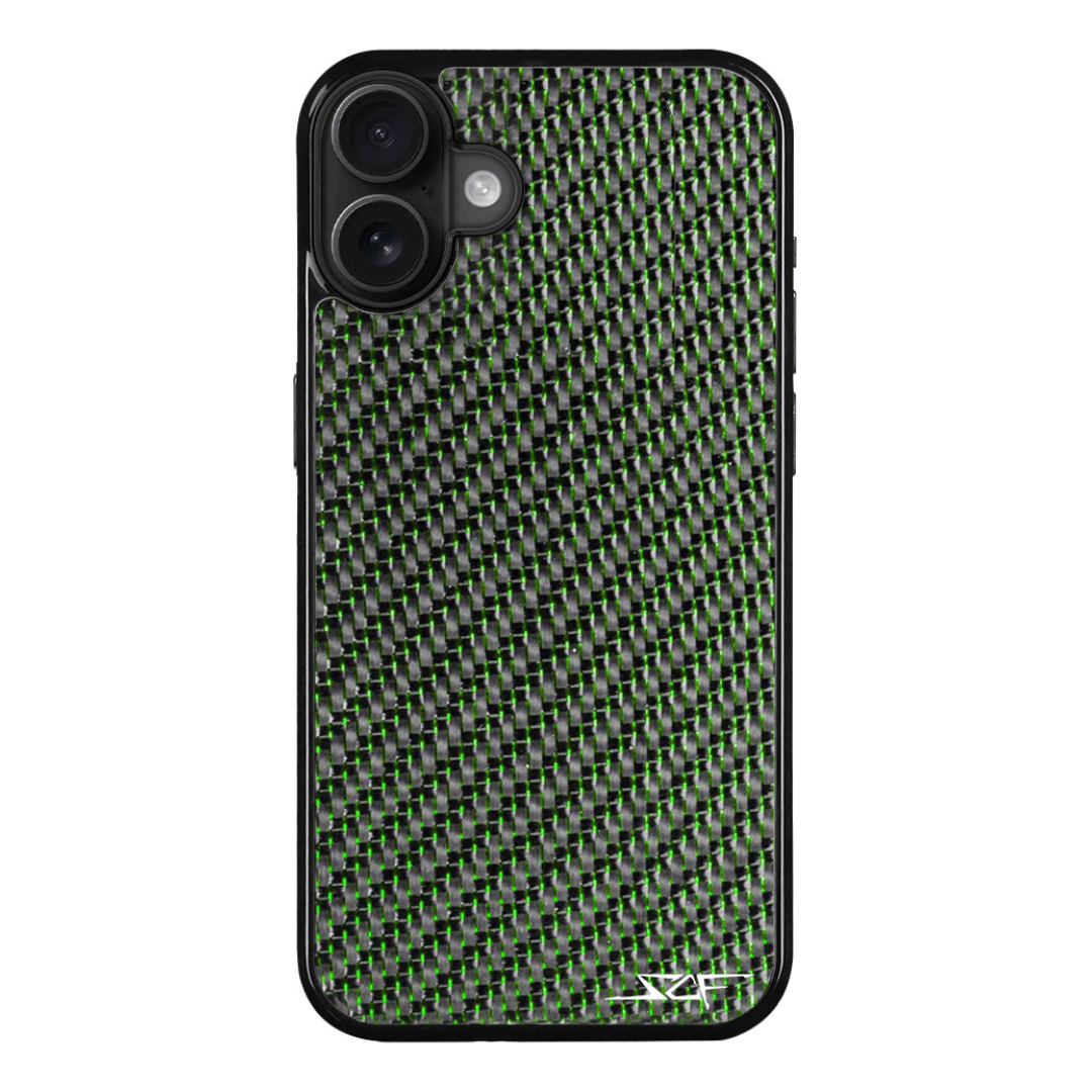 iPhone | Green Laced Real Carbon Fiber Phone Case | CLASSIC Series