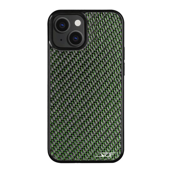 iPhone | Green Laced Real Carbon Fiber Phone Case | CLASSIC Series