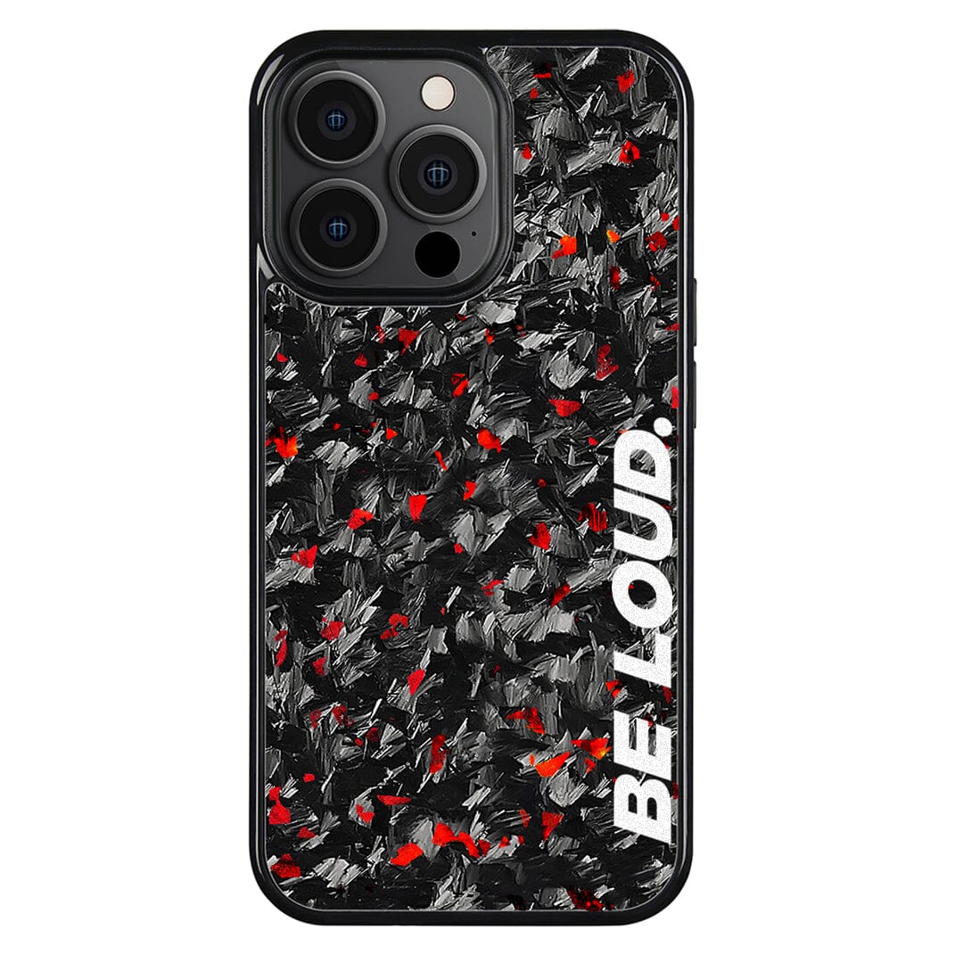 iPhone | Red Flake Real Forged Carbon Fiber Case | BE LOUD. x SCF