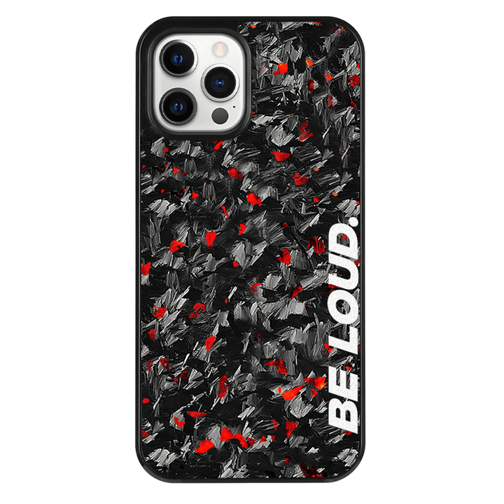 iPhone | Red Flake Real Forged Carbon Fiber Case | BE LOUD. x SCF