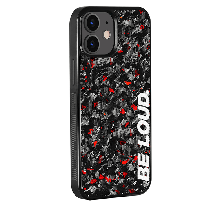 iPhone | Red Flake Real Forged Carbon Fiber Case | BE LOUD. x SCF