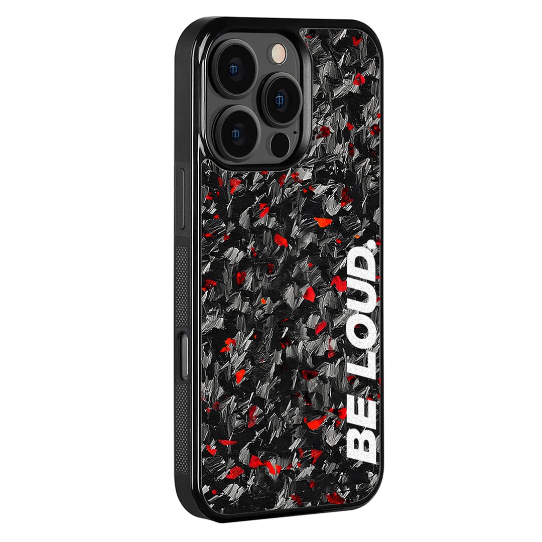 iPhone | Red Flake Real Forged Carbon Fiber Case | BE LOUD. x SCF