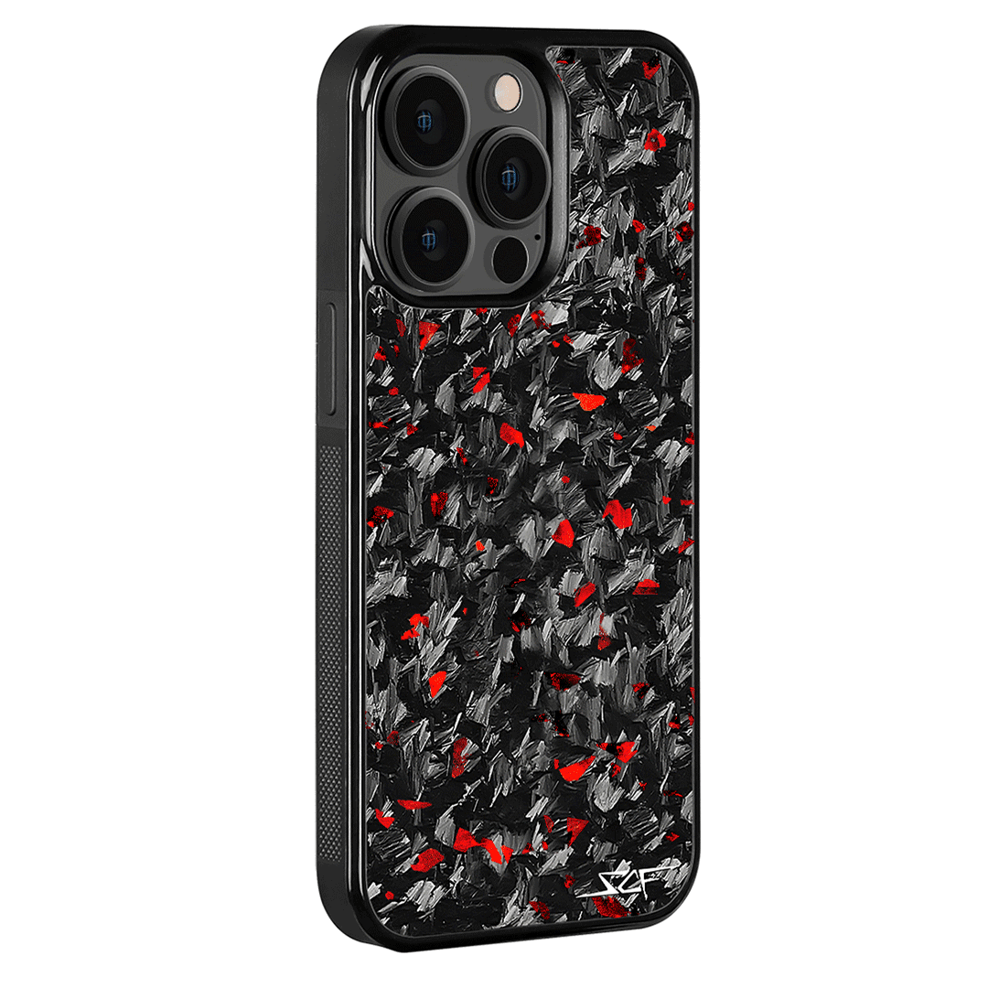 iPhone | Red Flake Real Forged Carbon Fiber Phone Case | CLASSIC Series