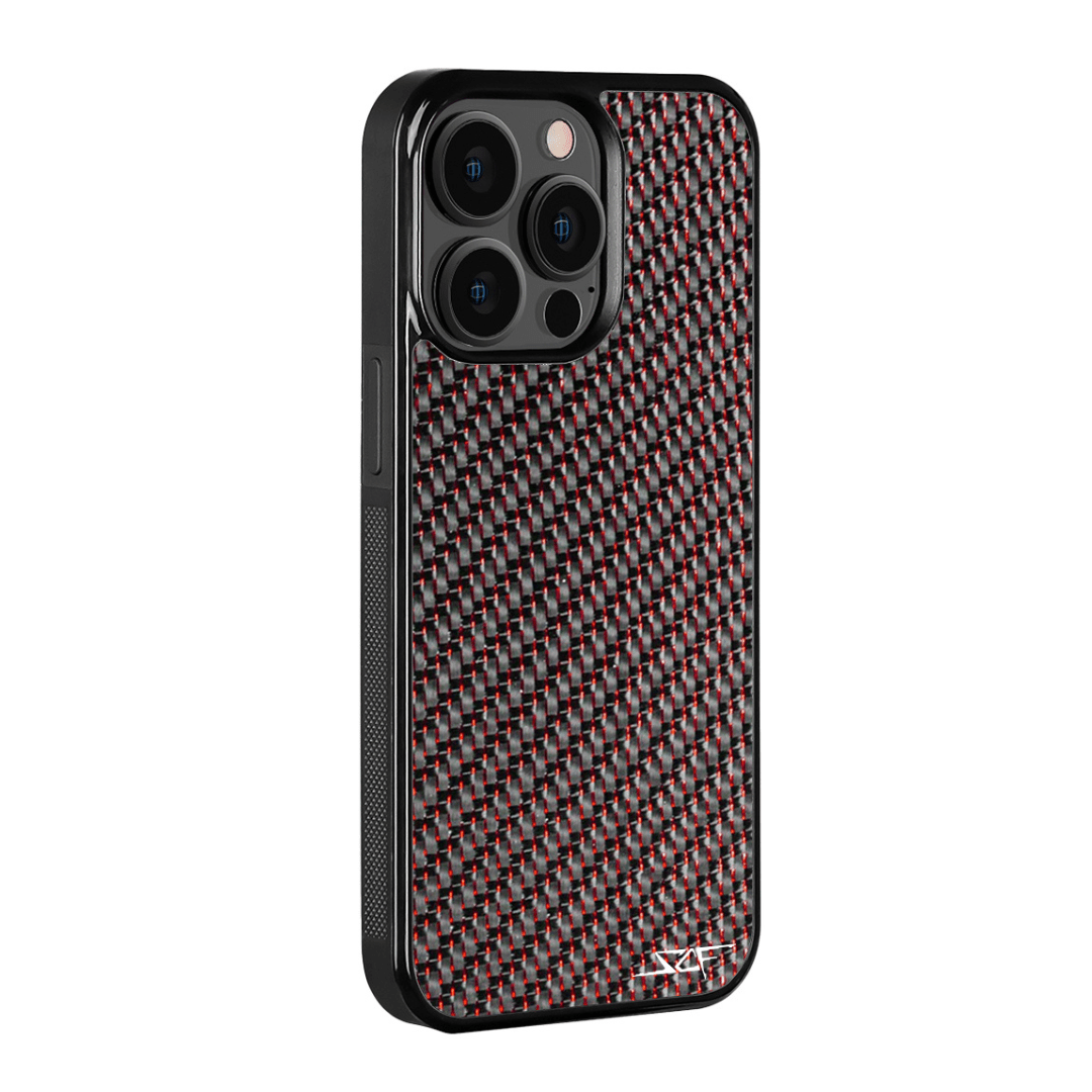 iPhone | Red Laced Real Carbon Fiber Phone Case | CLASSIC Series