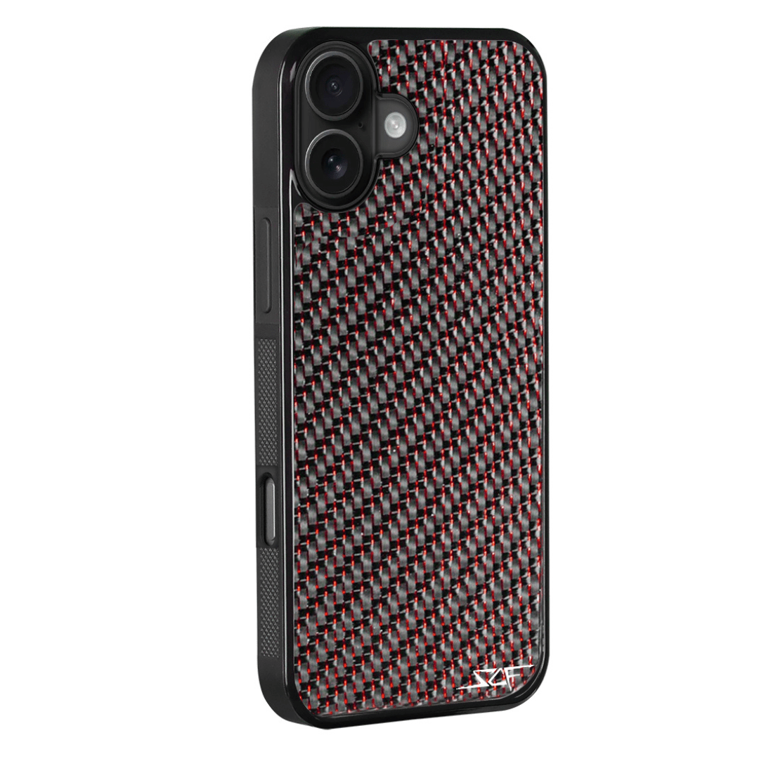 iPhone | Red Laced Real Carbon Fiber Phone Case | CLASSIC Series