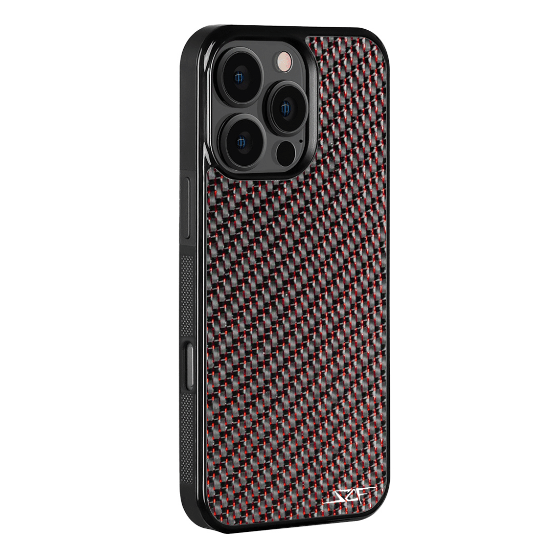 iPhone | Red Laced Real Carbon Fiber Phone Case | CLASSIC Series